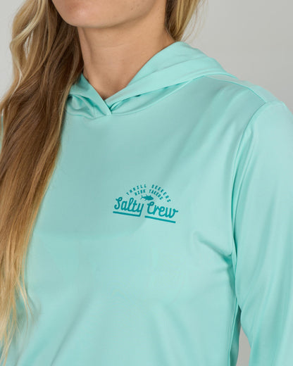 SCRIPTED HOODED SUNSHIRT - Mint | Salty Crew Premium