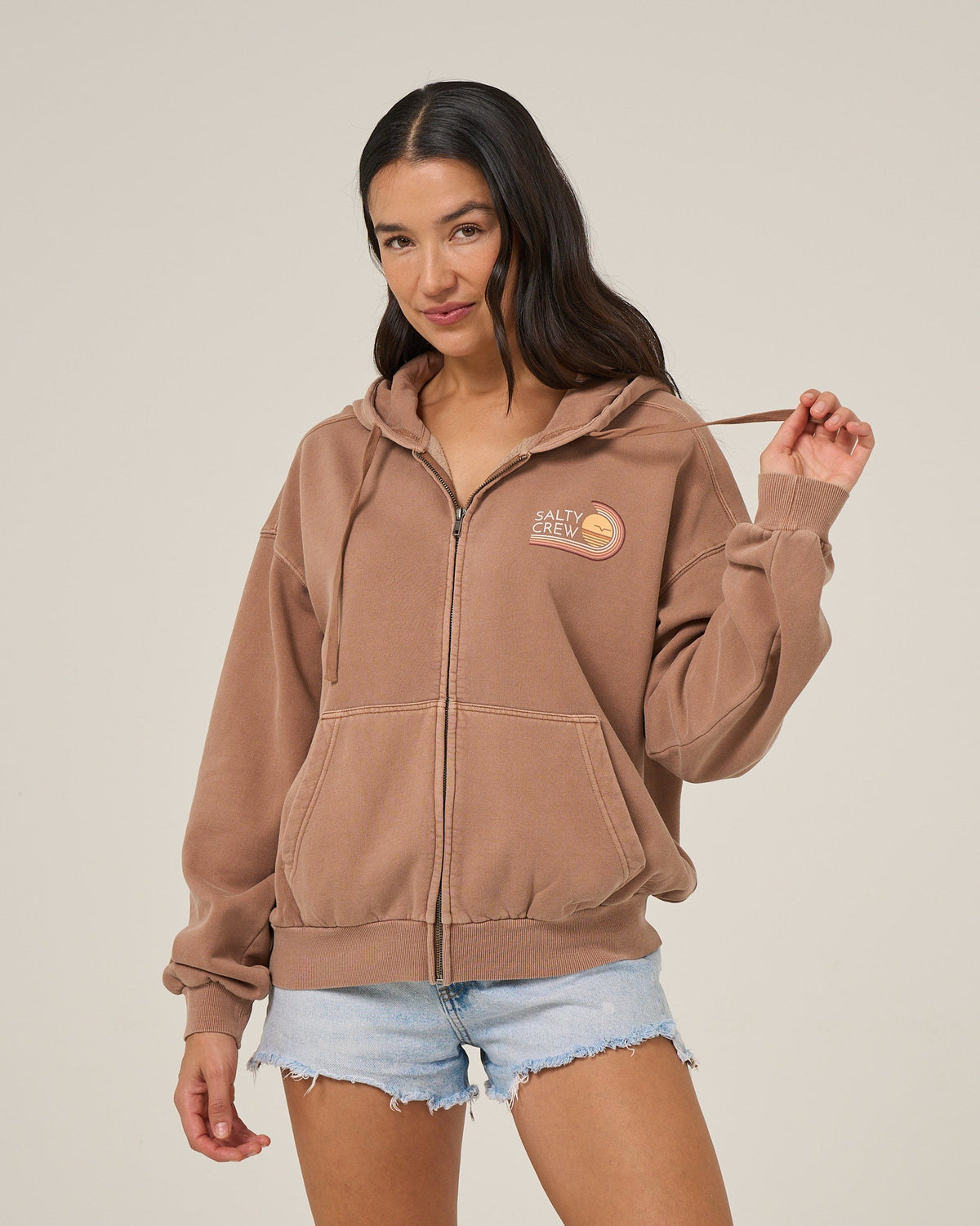 OMBRE WAVE HOODED ZIP - Mocha | Salty Crew Premium