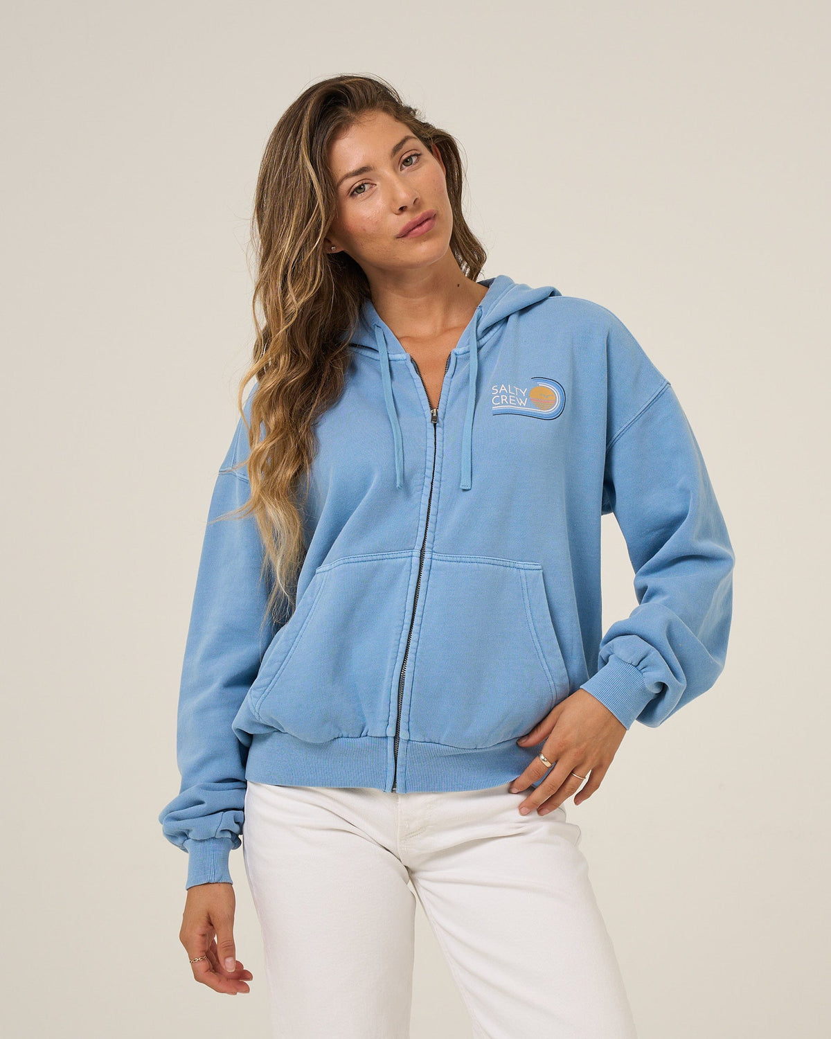 OMBRE WAVE HOODED ZIP - Ash Blue | Salty Crew Premium