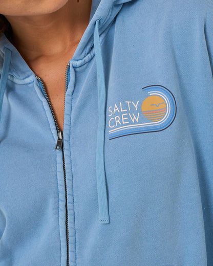 OMBRE WAVE HOODED ZIP - Ash Blue | Salty Crew Premium