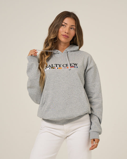 FLAG HOODIE - Athletic Heather | Salty Crew Premium