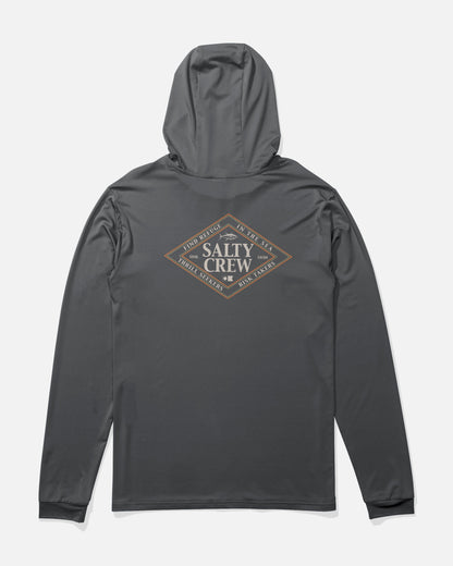 ICONIC BOYS HOOD SUNSHIRT - Charcoal | Salty Crew Premium