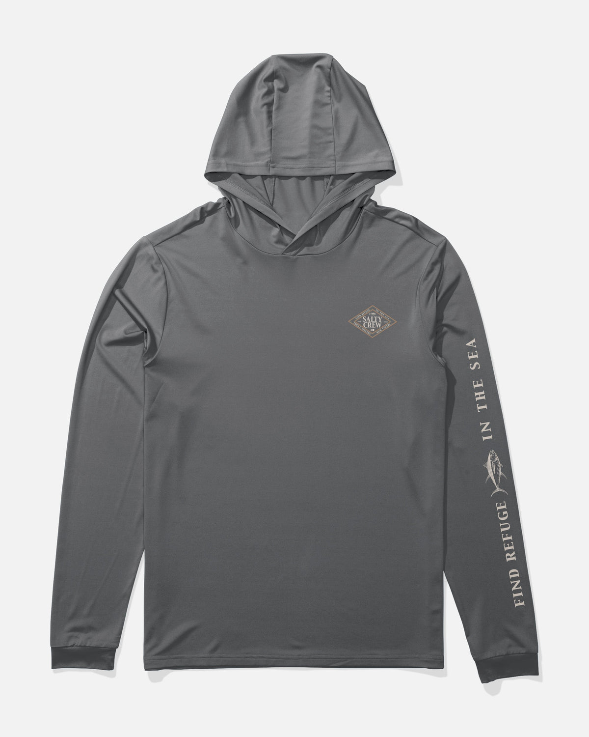 ICONIC BOYS HOOD SUNSHIRT - Charcoal | Salty Crew Premium