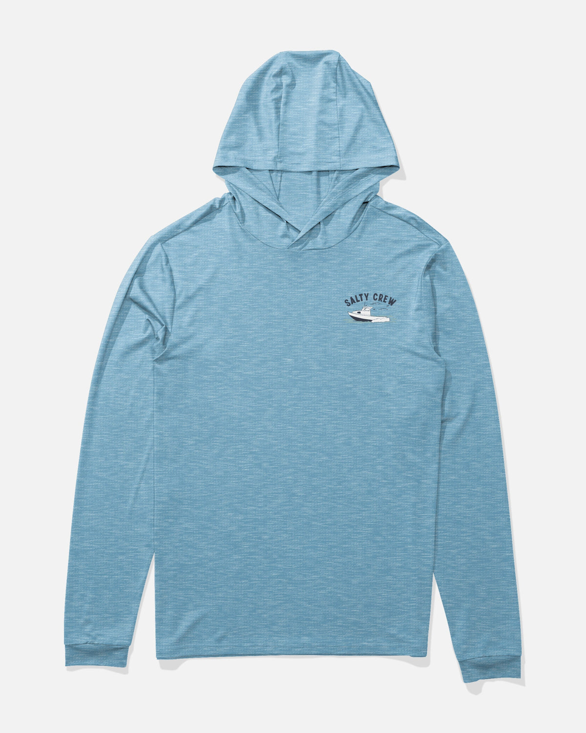 BOAT REPAIR BOYS HOOD SUNSHRT - Blue Heather | Salty Crew Premium