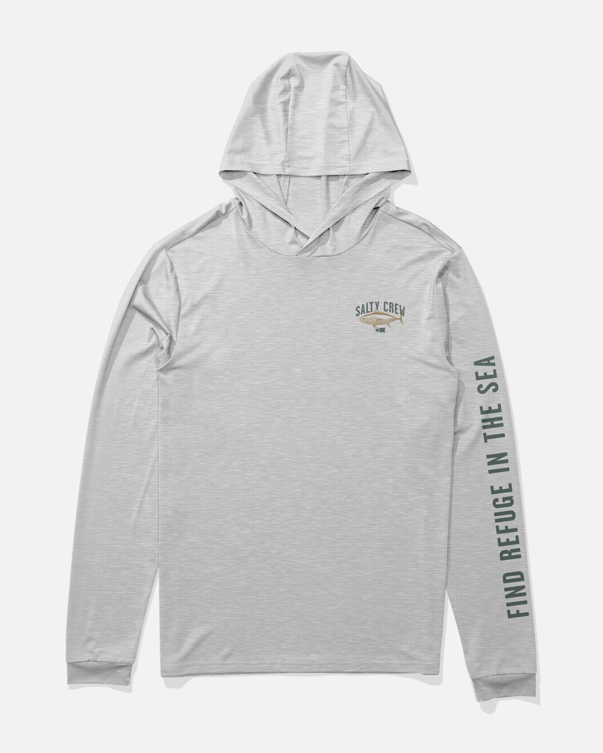 BITMAP BOYS HOOD SUNSHIRT - Grey Heather | Salty Crew Premium