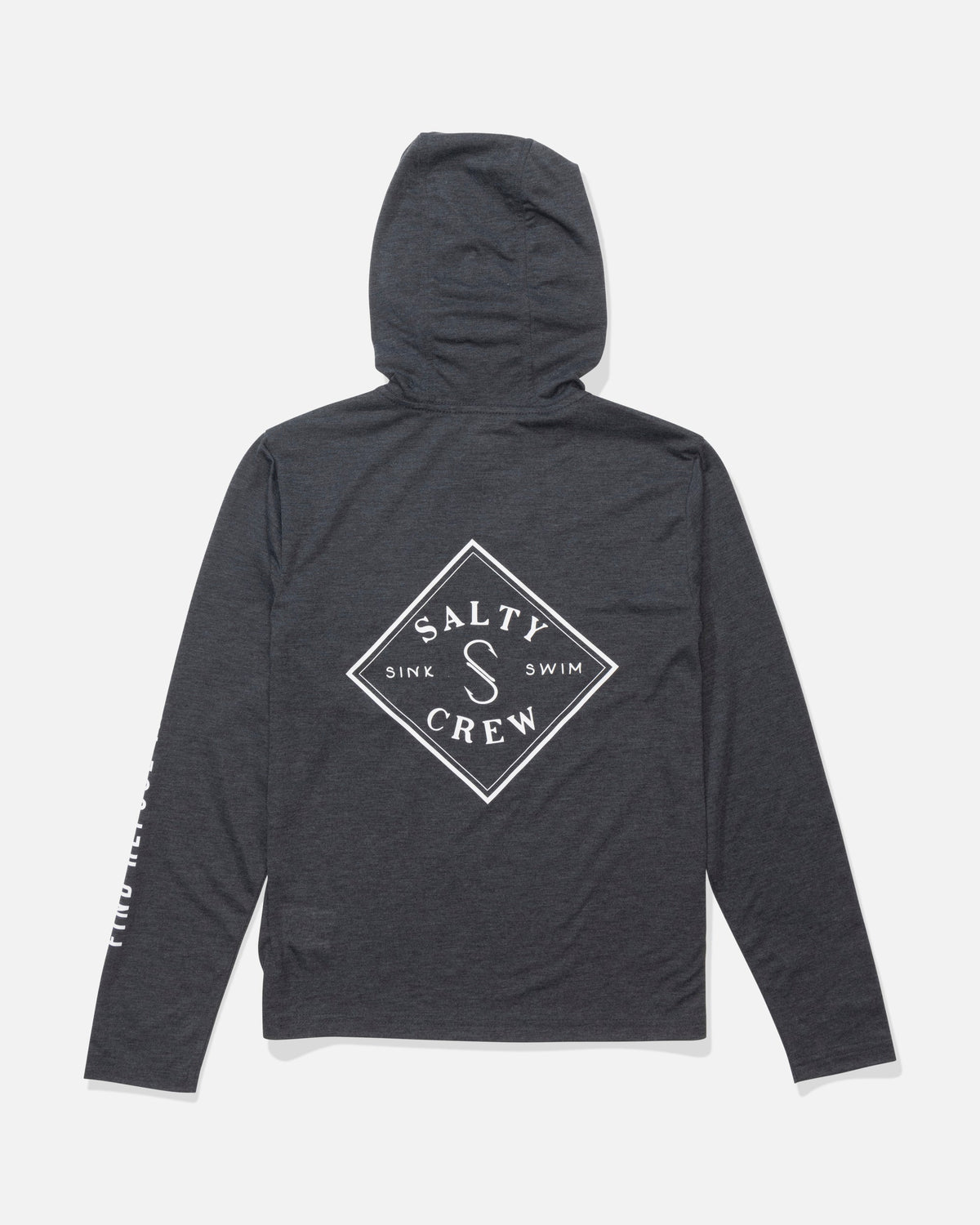 TIPPET BOYS HOOD TECH TEE - Black Heather | Salty Crew Premium