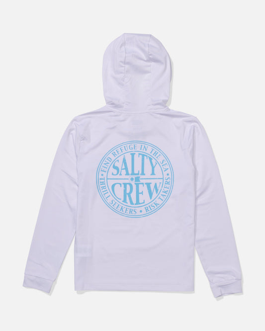 GLOBAL HOOD BOYS SUNSHIRT - White/Slate | Salty Crew Premium