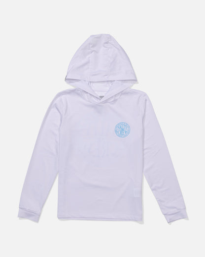 GLOBAL HOOD BOYS SUNSHIRT - White/Slate | Salty Crew Premium