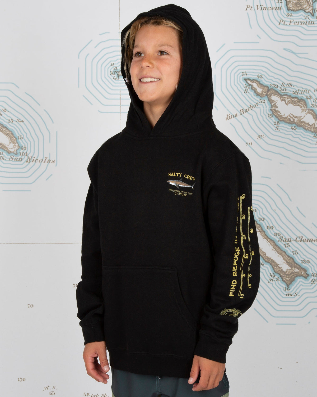 Salty Crew - Bruce Black Boys Hood Fleece | Salty Crew Premium