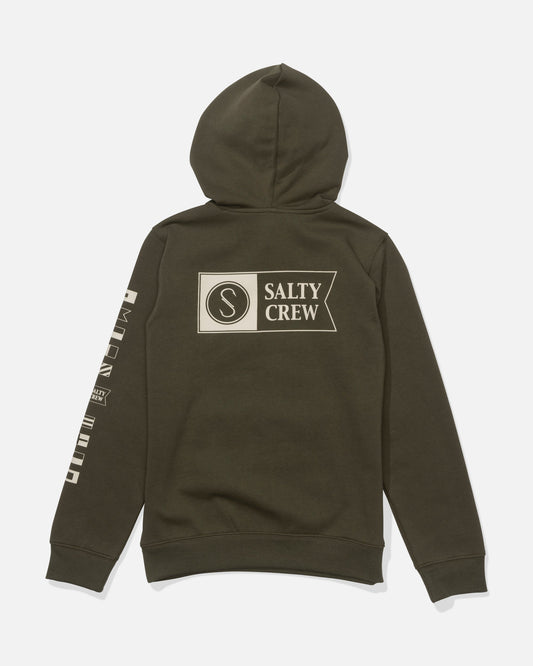 ALPHA CLR BLCK BOY FLEECE - Olive Stone | Salty Crew Premium
