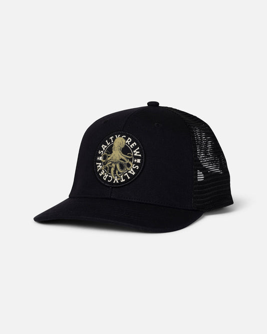 TENTACLES BOYS RETRO TRUCKER - Black | Salty Crew Premium