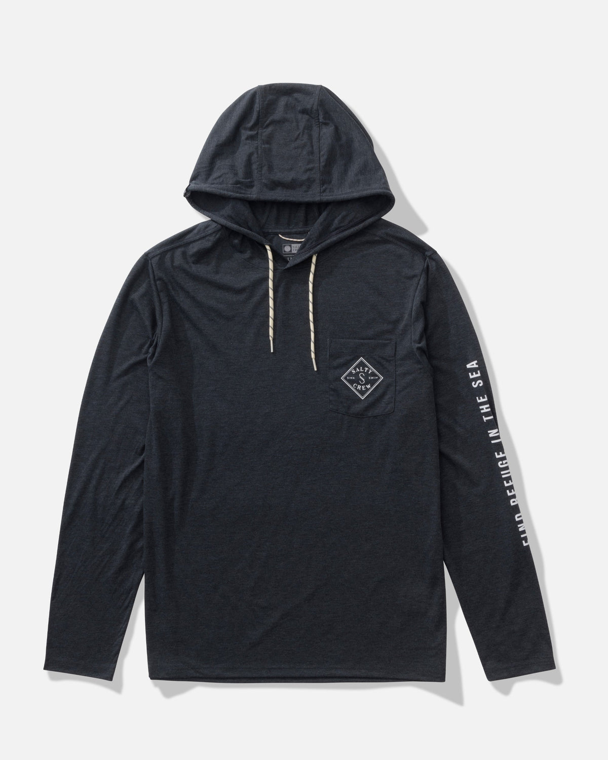 TIPPET POCKET UV HOODIE - Black Heather | Salty Crew Premium