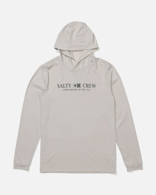FLAGSHIP HOOD SUNSHIRT - Athletic Heather | Salty Crew Premium