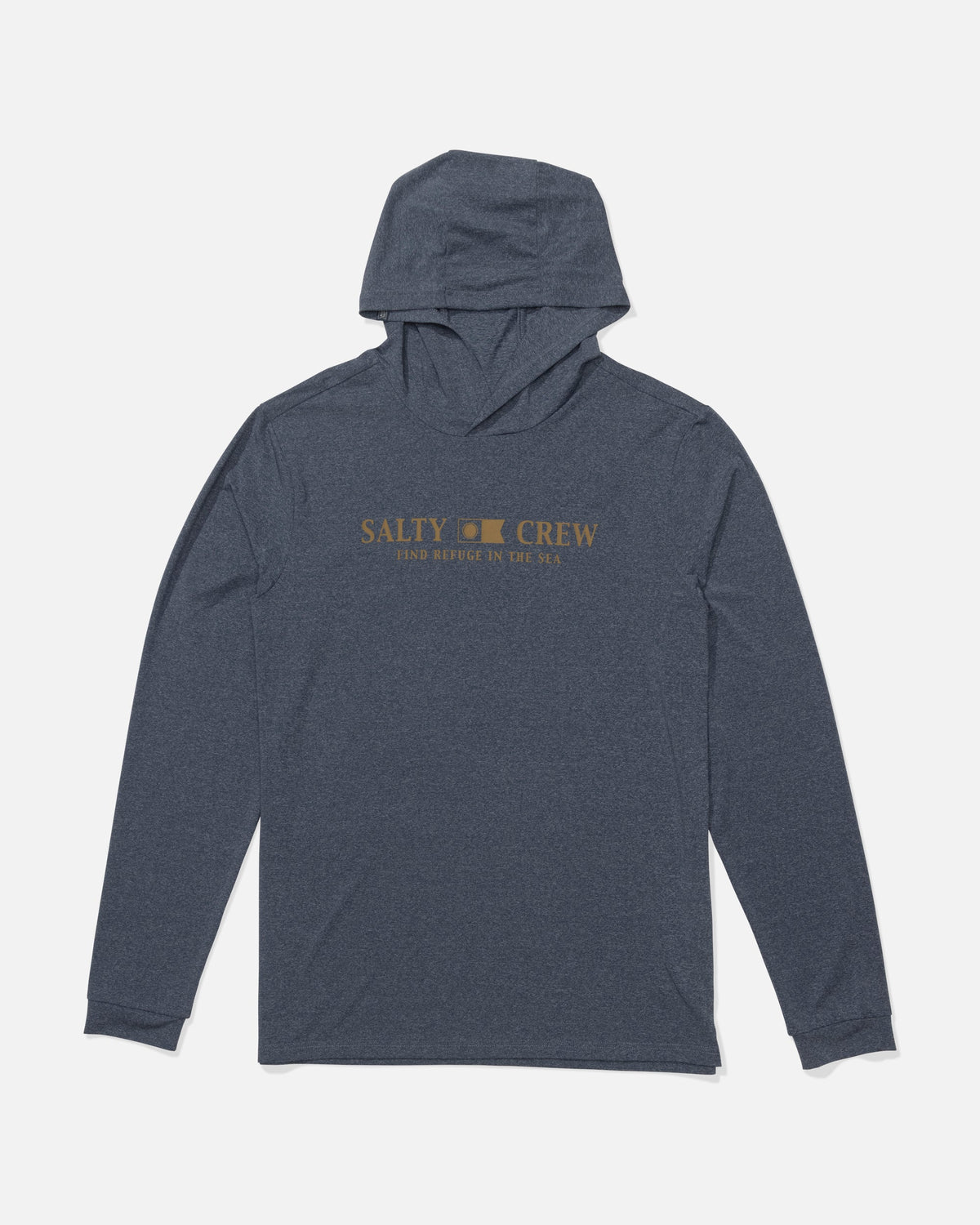 FLAGSHIP HOOD SUNSHIRT - Navy Heather | Salty Crew Premium