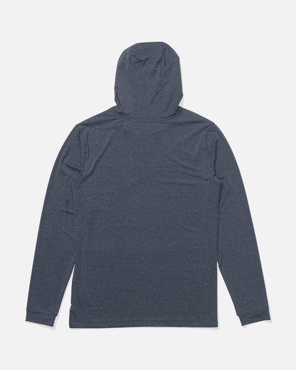 FLAGSHIP HOOD SUNSHIRT - Navy Heather | Salty Crew Premium