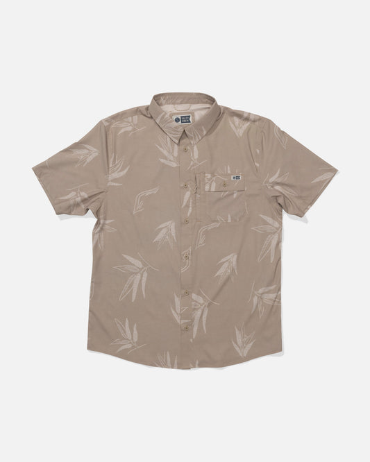 FLAGSHIP UV BUTTON UP - Dark Khaki | Salty Crew Premium