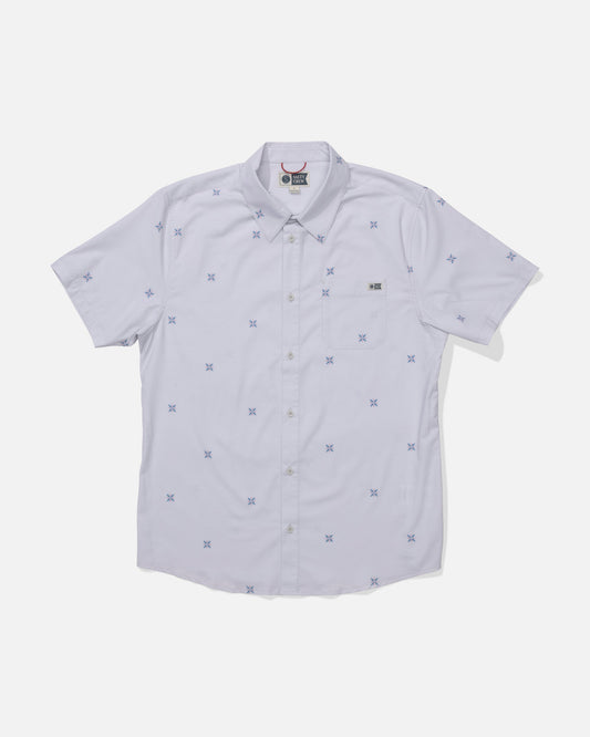 DRIFTER UV BUTTON UP - Light Grey | Salty Crew Premium