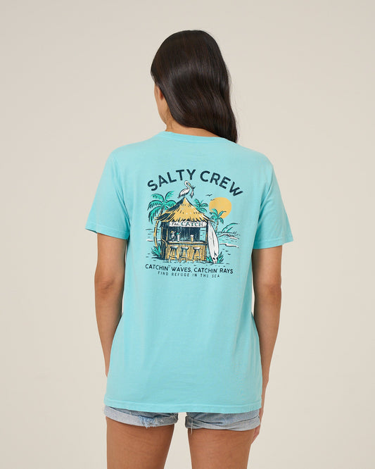 BEACH HUT BF TEE - Aquamarine | Salty Crew Premium