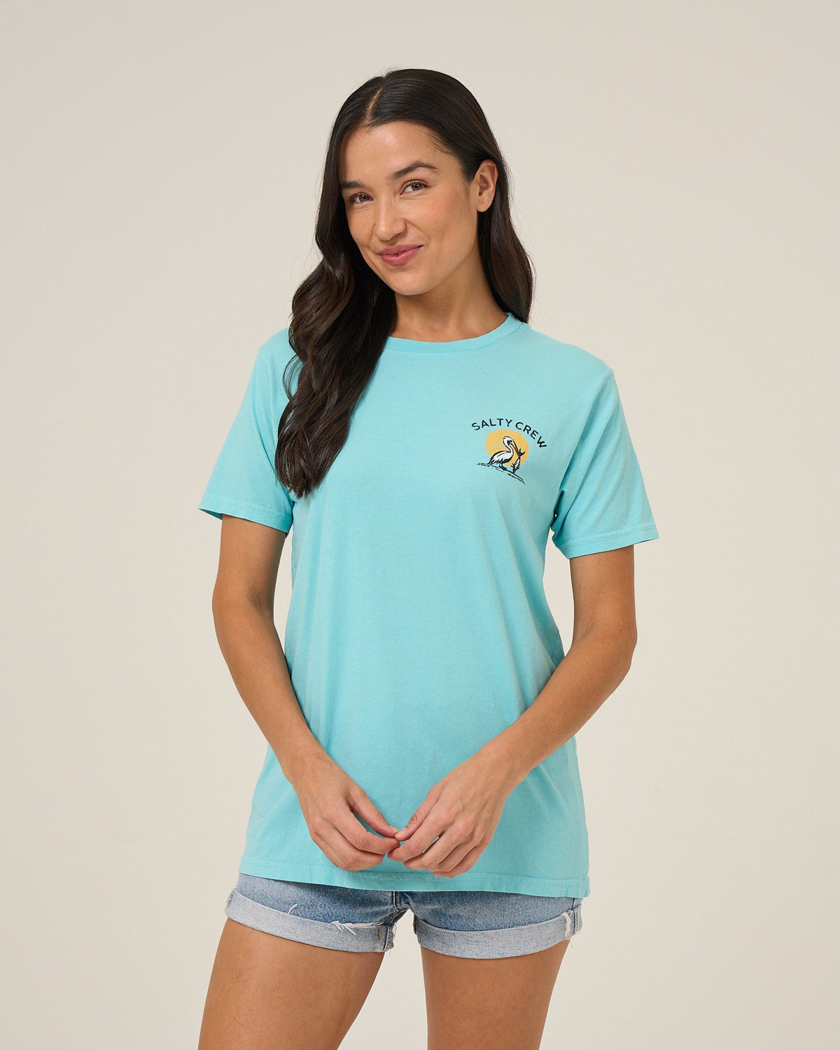 BEACH HUT BF TEE - Aquamarine | Salty Crew Premium