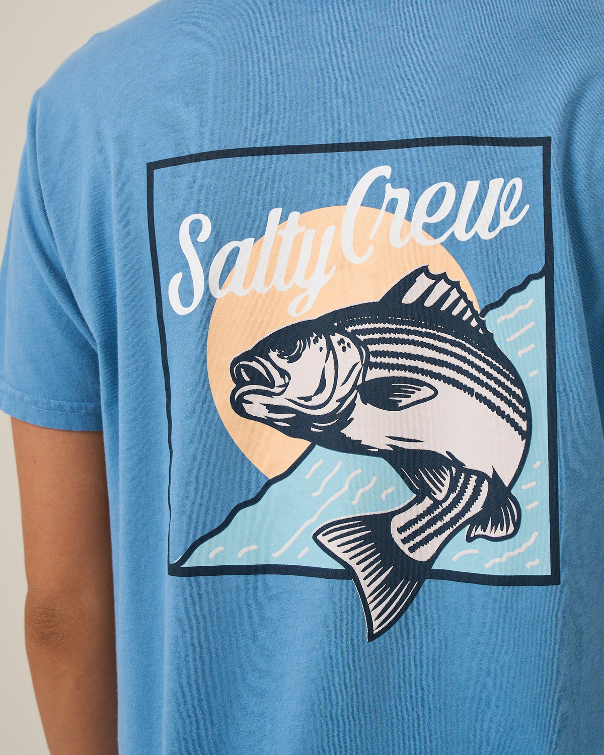 FISH STAMP BF TEE - Ash Blue | Salty Crew Premium