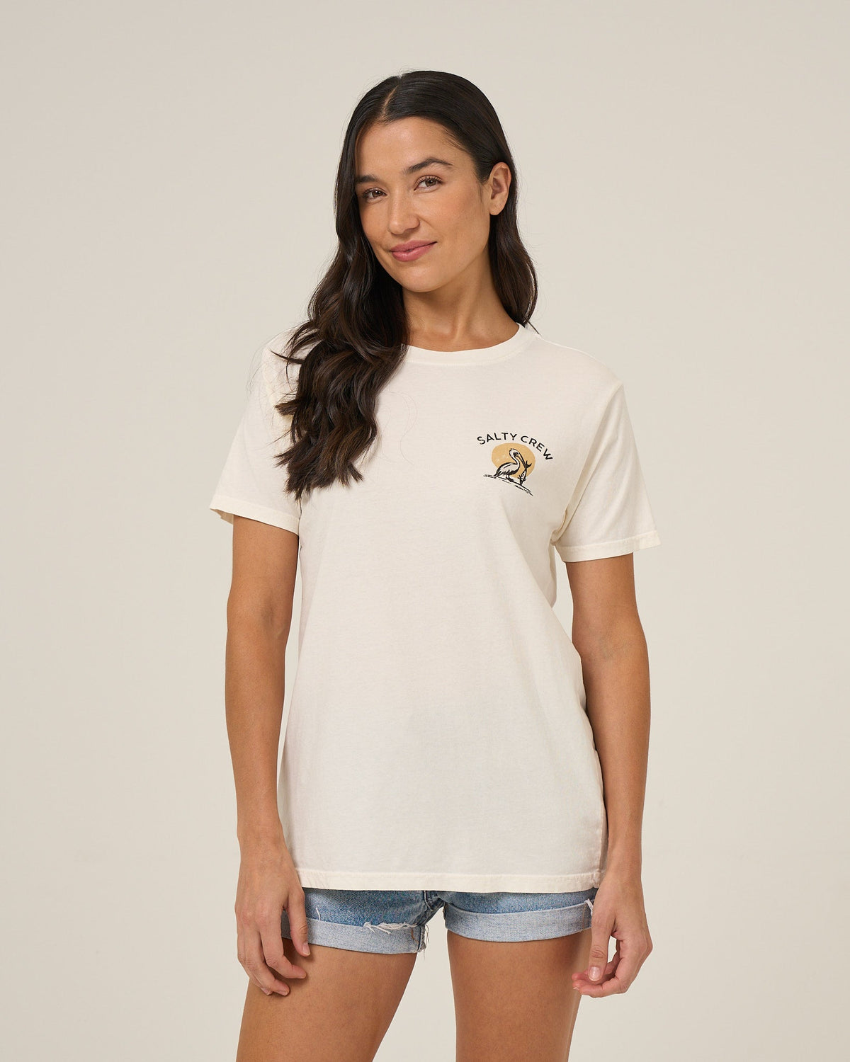 BEACH HUT BF TEE - Off White | Salty Crew Premium