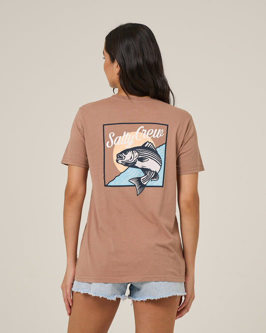 FISH STAMP BF TEE - Mocha | Salty Crew Premium