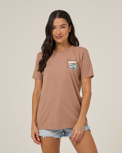 FISH STAMP BF TEE - Mocha | Salty Crew Premium