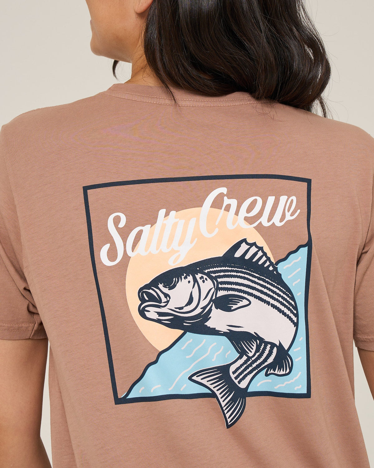FISH STAMP BF TEE - Mocha | Salty Crew Premium