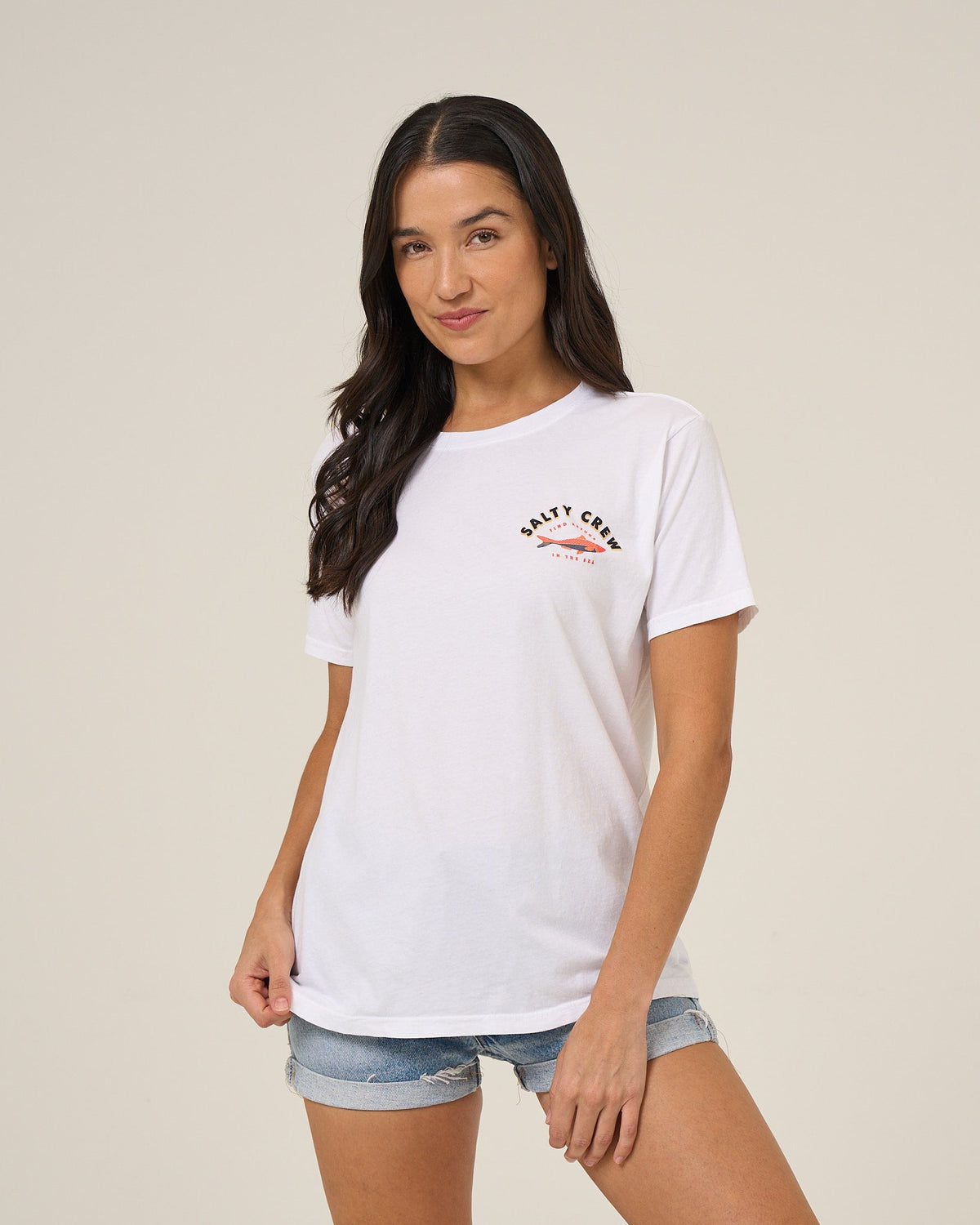 SALTY SARDINE BF TEE - White | Salty Crew Premium
