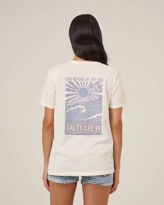 RISE AND SMILE BF TEE - Off White | Salty Crew Premium