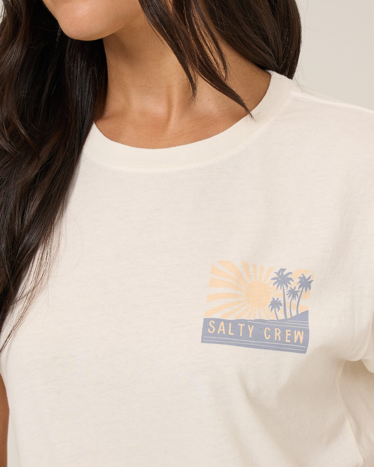 RISE AND SMILE BF TEE - Off White | Salty Crew Premium
