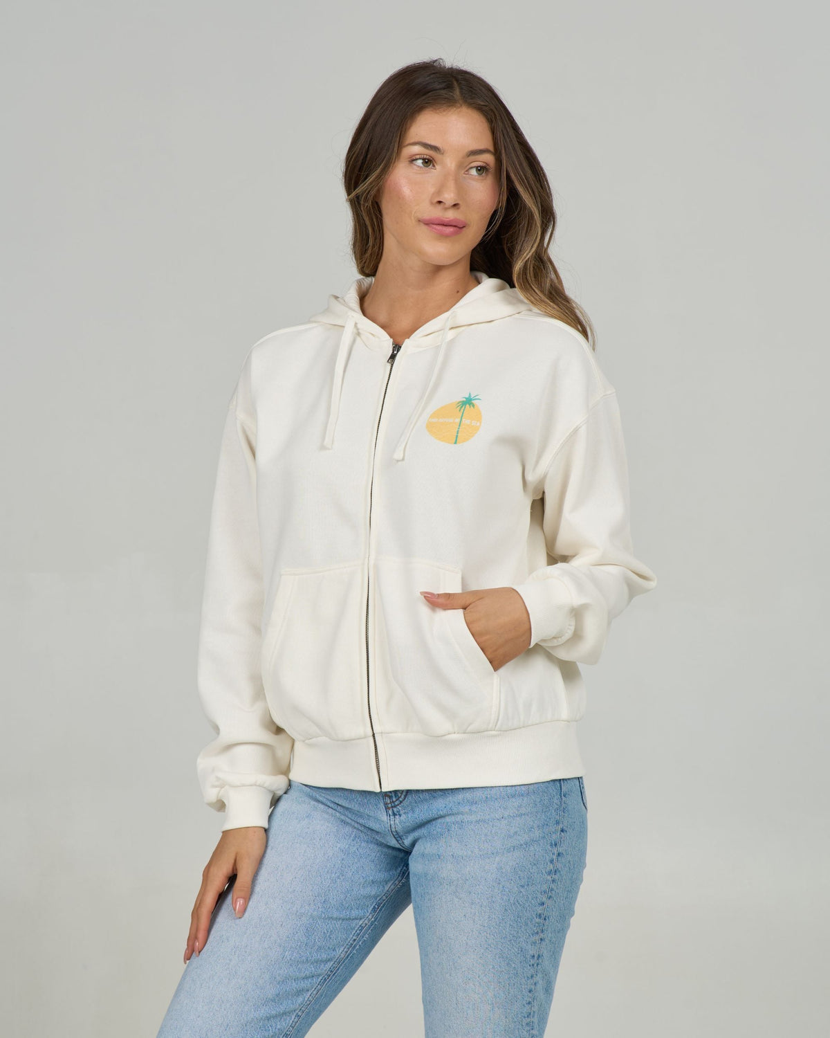 SIMPLICITY ZIP HOODY - Off White | Salty Crew Premium