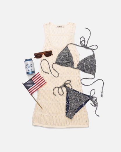 SAILING GEO TIE SIDE - Dark Navy | Salty Crew Premium