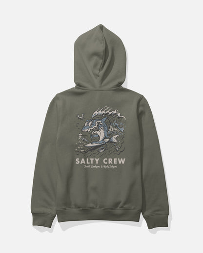 SURF SHARK BOYS FLEECE - Dusty Olive | Salty Crew Premium