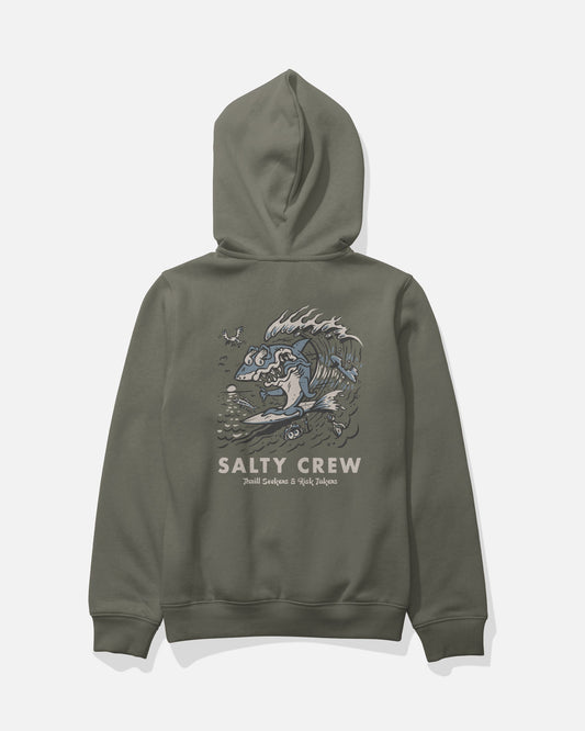 SURF SHARK BOYS FLEECE - Dusty Olive | Salty Crew Premium