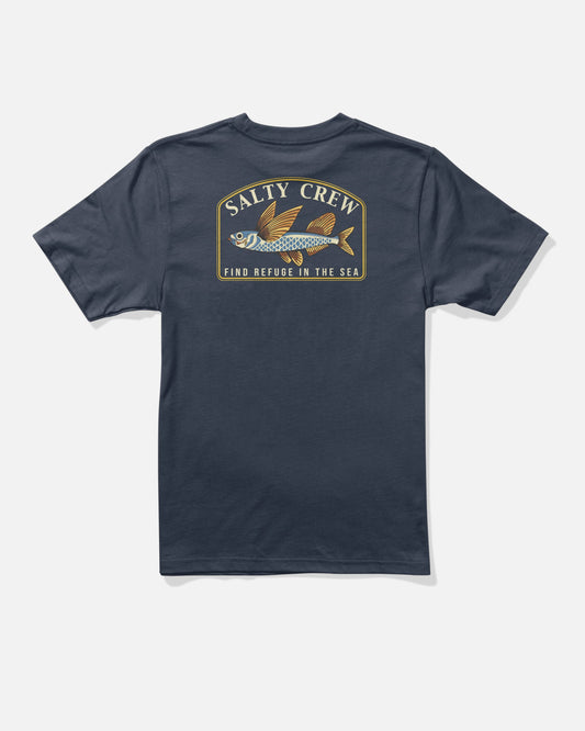 FLY HOME BOYS SS TEE - Navy | Salty Crew Premium