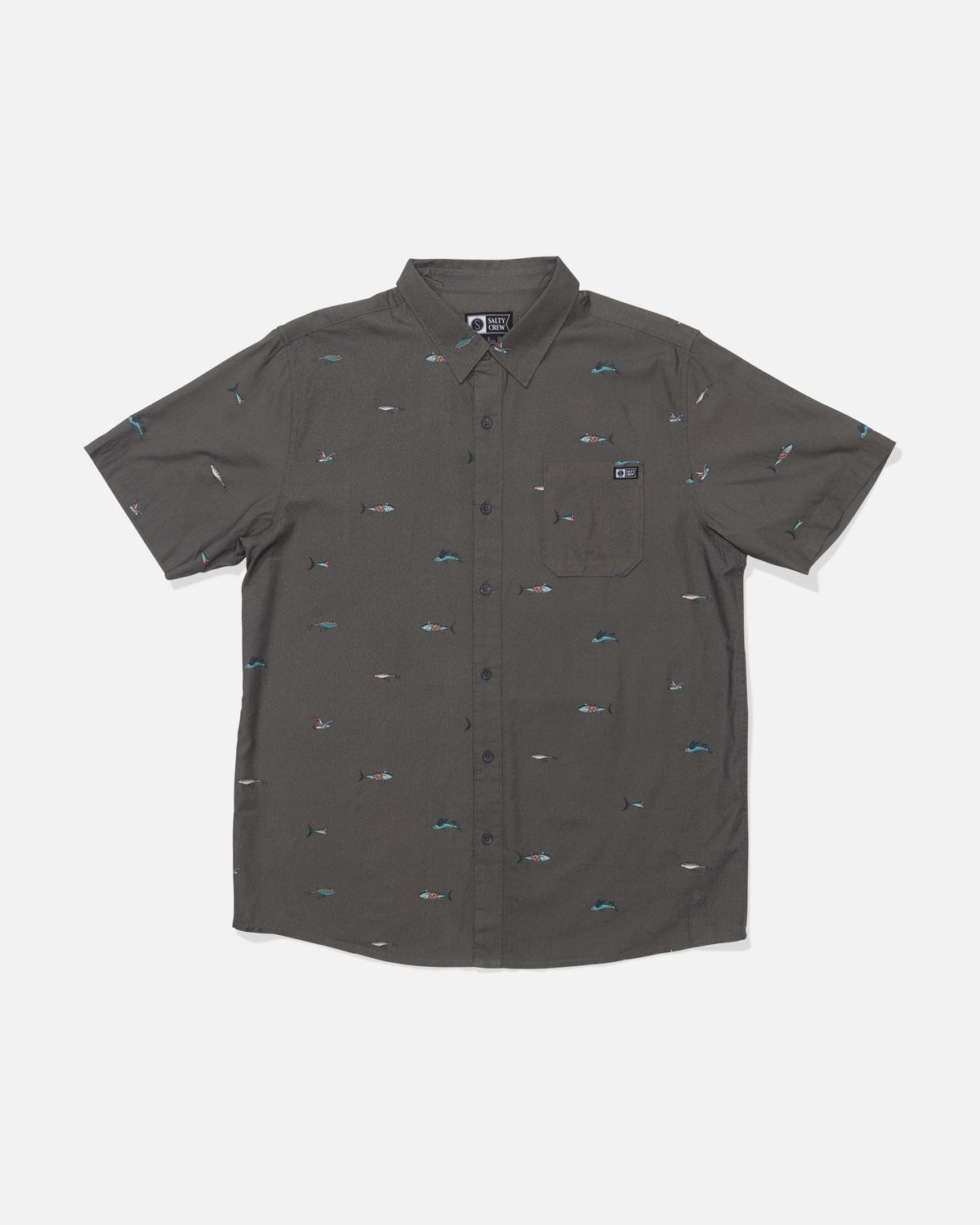 CREW SS BUTTON UP - Charcoal | Salty Crew Premium
