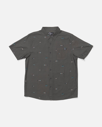 CREW SS BUTTON UP - Charcoal | Salty Crew Premium