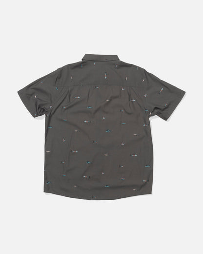 CREW SS BUTTON UP - Charcoal | Salty Crew Premium
