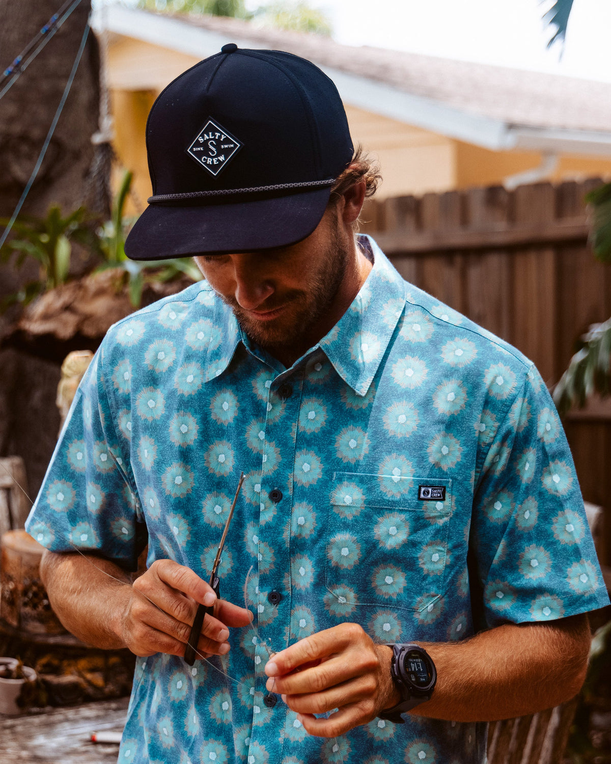 CREW SS BUTTON UP - Slate | Salty Crew Premium