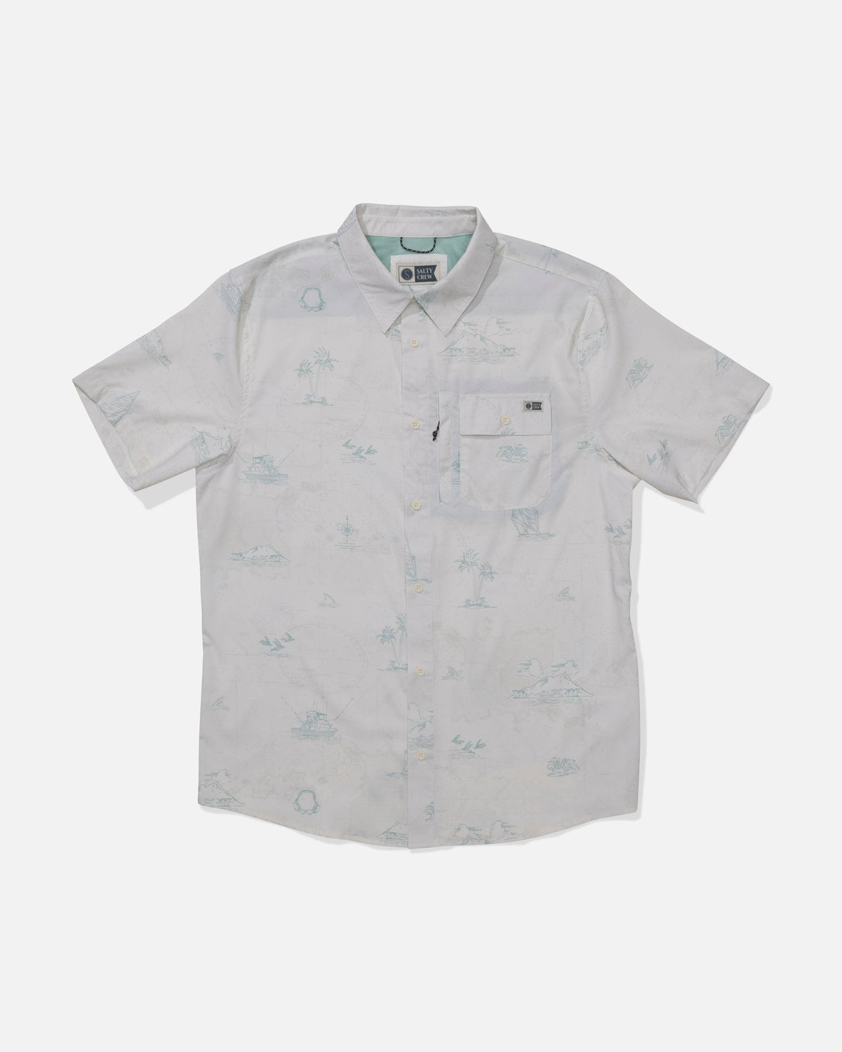 FLAGSHIP UV BUTTON UP - White | Salty Crew Premium