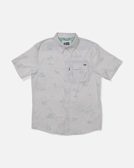 FLAGSHIP UV BUTTON UP - White | Salty Crew Premium