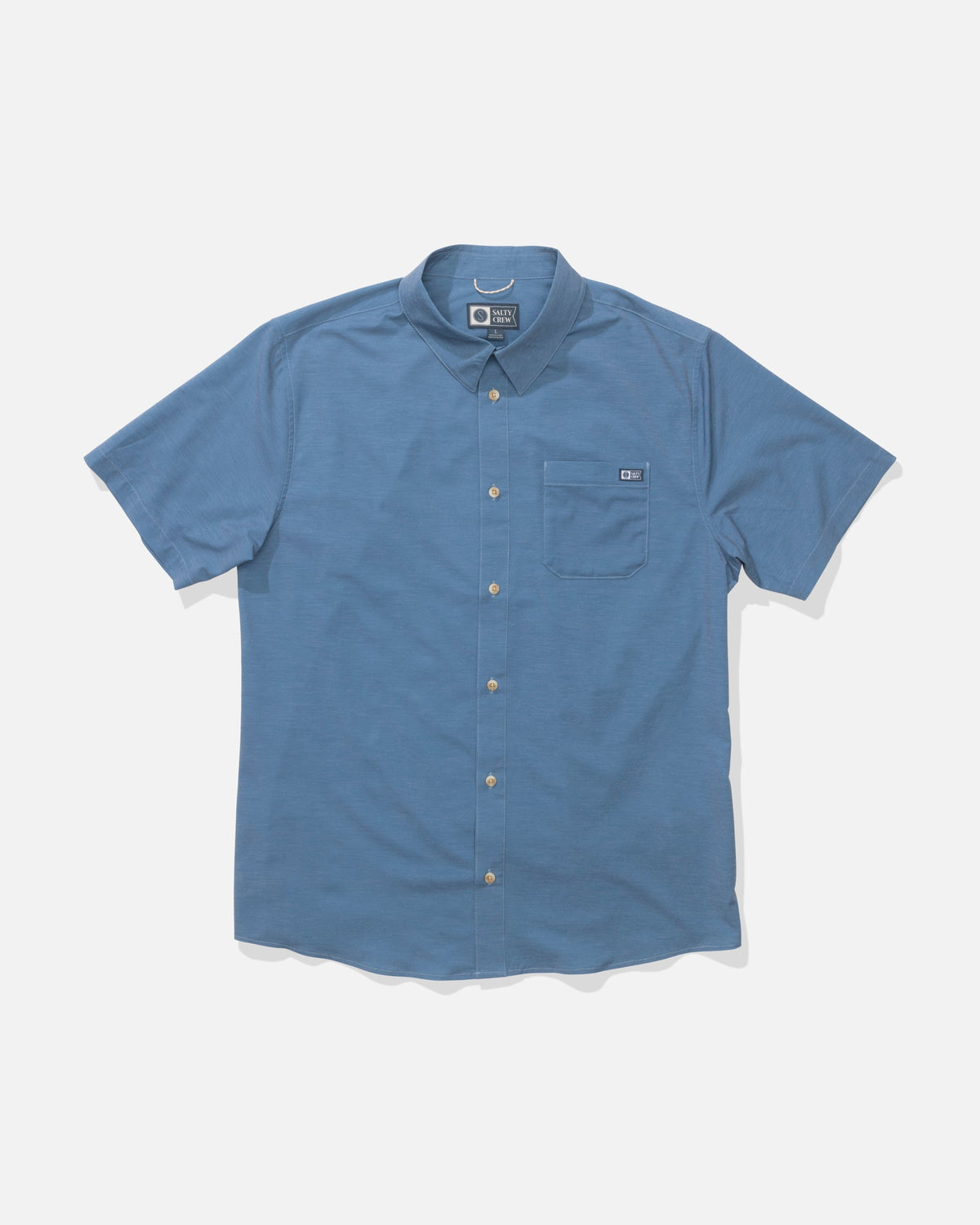DRIFTER UV BUTTON UP - Mid Blue | Salty Crew Premium