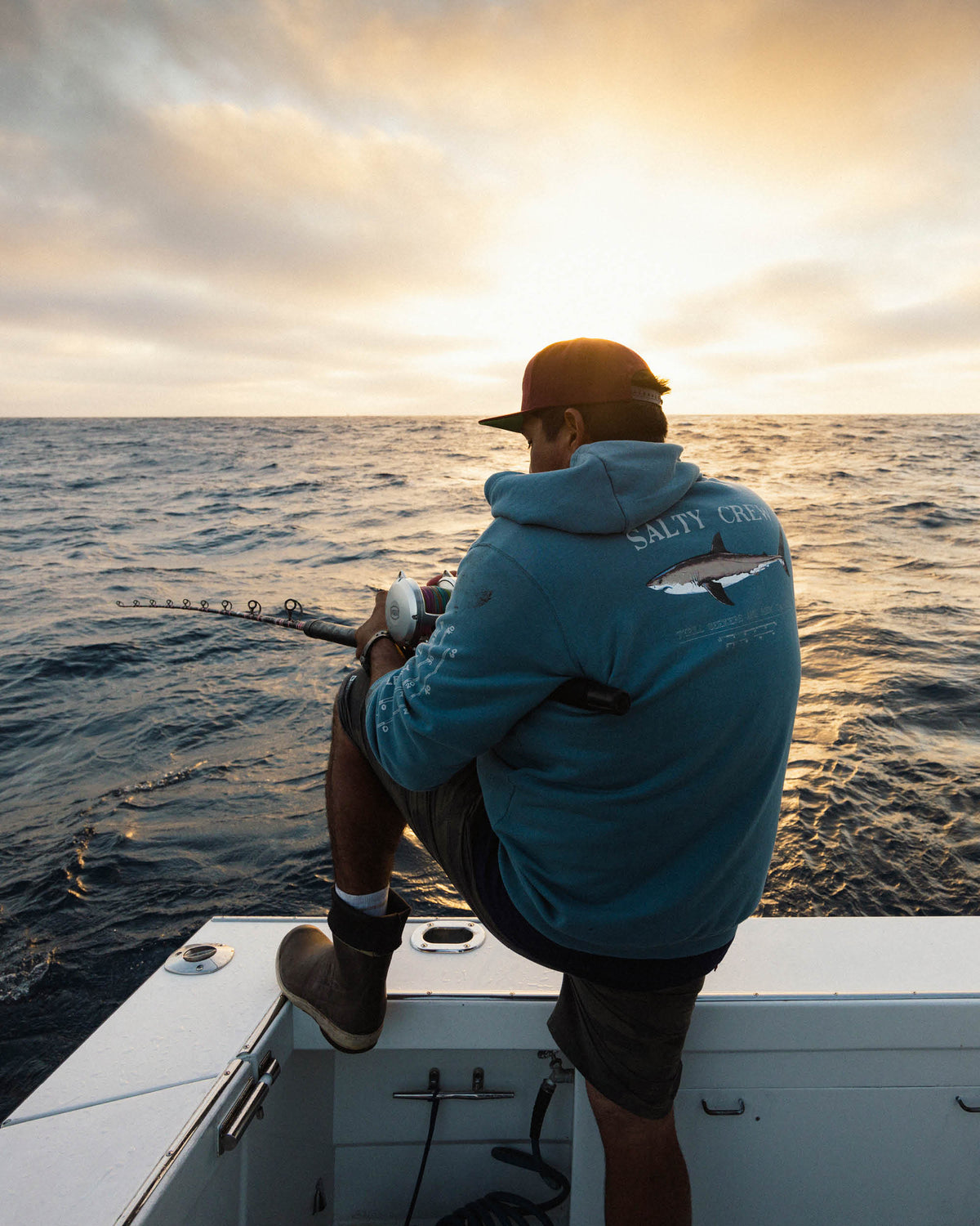 BRUCE HOOD FLEECE - Slate | Salty Crew Premium