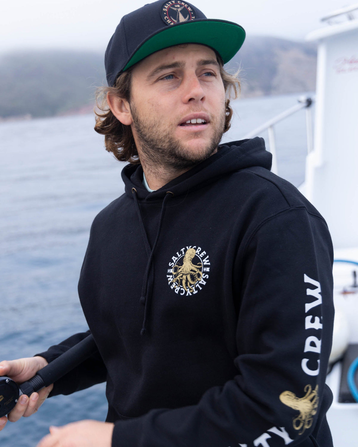 TENTACLES HOODED FLEECE - Black | Salty Crew Premium