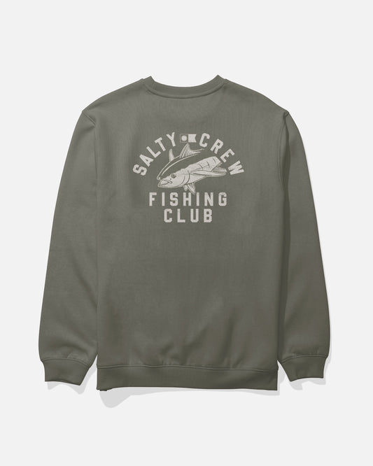 FISHING CLUB CREW FLEECE - Dusty Olive | Salty Crew Premium