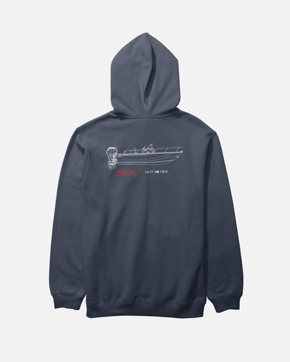 WHALER SCHEMATIC FLEECE - Navy | Salty Crew Premium