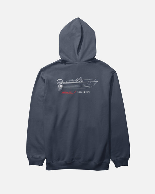 WHALER SCHEMATIC FLEECE - Navy | Salty Crew Premium