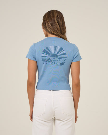 SUNSHINE BABY TEE - Ash Blue | Salty Crew Premium