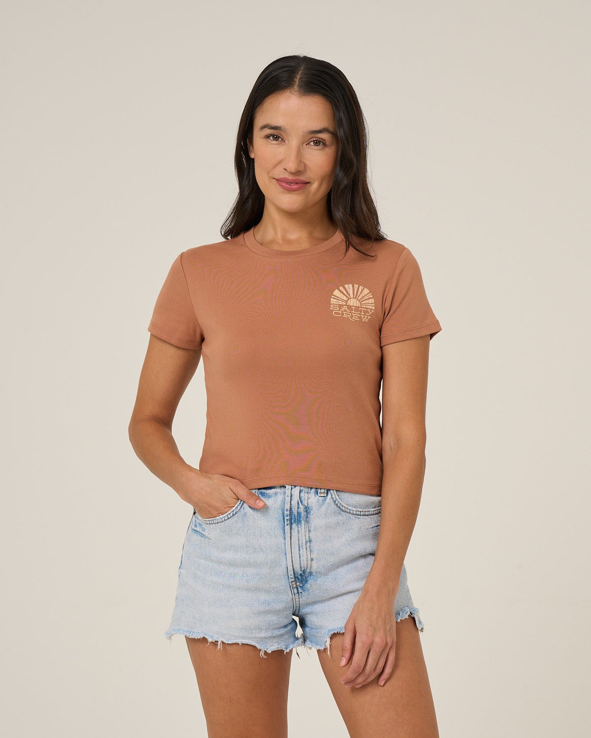 SUNSHINE BABY TEE - Mocha | Salty Crew Premium